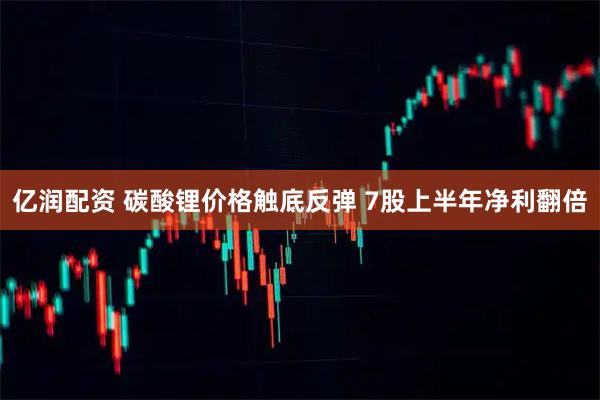 亿润配资 碳酸锂价格触底反弹 7股上半年净利翻倍